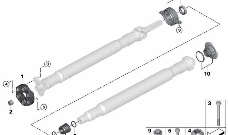 OEM 26118839804 Suporte de transmissão de alumínio central para BMW G14, G15. Modelos: 840D XDRIVE, 840I, M850I XDRIVE. BMW original.