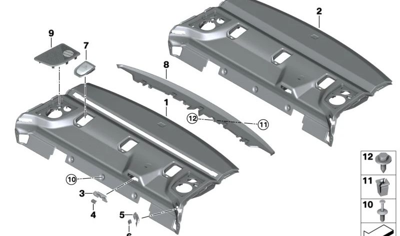 Rejilla embellecedora OEM 51465A36F88 para BMW G60, G90. Original BMW.