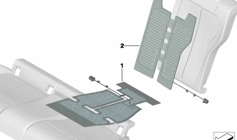 Resistencia calefactable respaldo izquierdo OEM 52208058113 para BMW F80 {M3C91, M3C92, M3M91, M3M92}. Original BMW.
