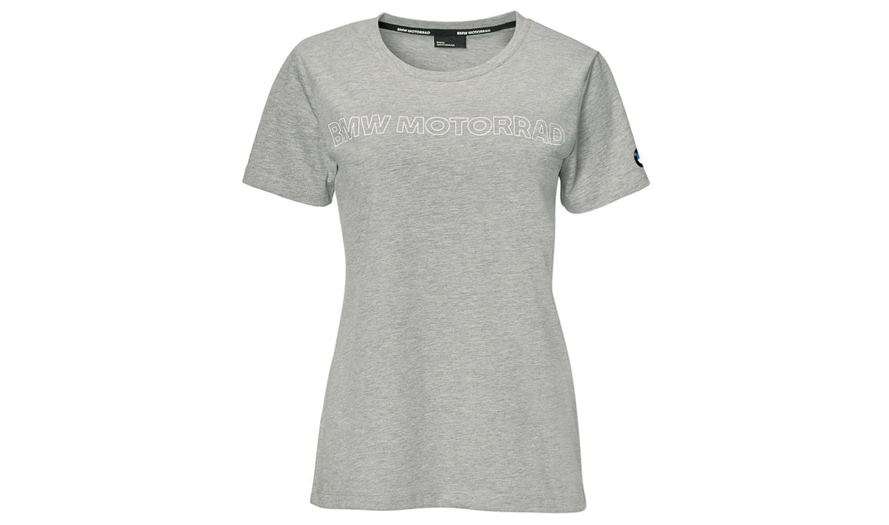 Camiseta gris mujer talla XXL con logo BMW Motorrad OEM 76617109771 para BMW Motorrad {todos los modelos}. Original BMW Motorrad.
