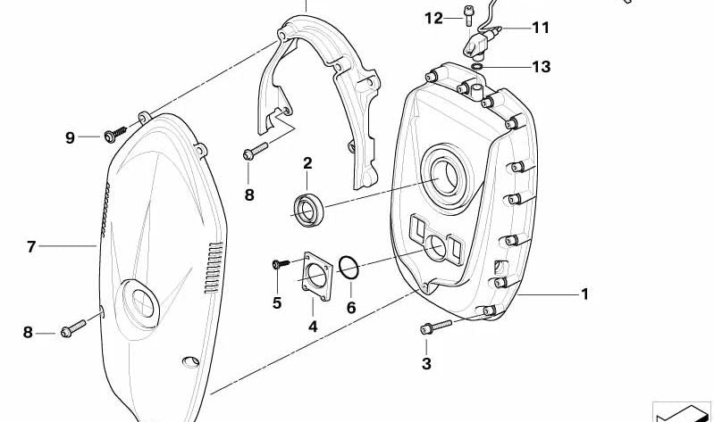 Remate con plaquita OEM 11147694970 para BMW Motorrad R1200GS, R1200GS Adventure, R1200RT, R1200ST, R1200S, HP2 Megamoto, R900RT. Original BMW Motorrad.