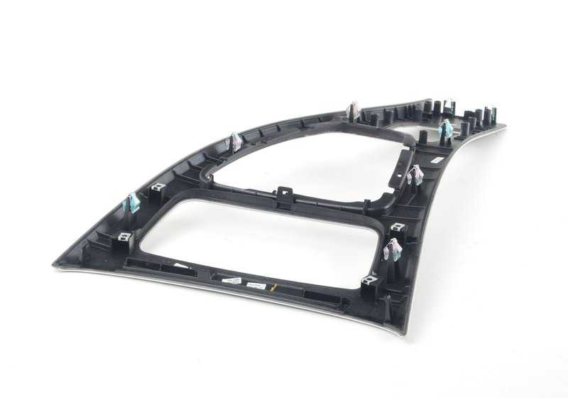 Embellecedor consola central aluminio OEM 51169145143 para BMW E90, E91, E92 (incluye versiones N). Original BMW.