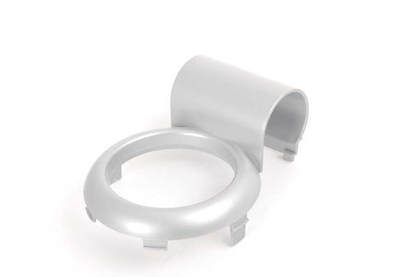 Anillo decorativo consola freno mano plata OEM 51166958355 para MINI R50, R53, Cabrio R52. Original MINI.