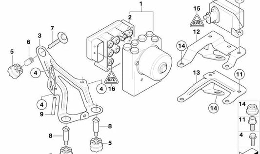 Soporte del sensor del DSC OEM 34516769736 para MINI R50, R53, Cabrio R52. Original MINI.