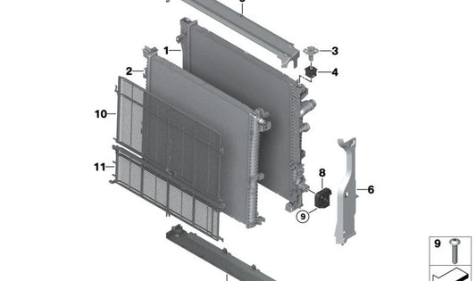 Rechte Abdeckung OEM 17115A352F8 für BMW X5 G05 und XM G09 (x5 xDrive50e -Modelle, x5 50e, xm 50e). Original BMW.