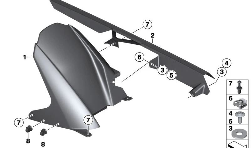 Clip C tuerca autofijadora OEM 46638532314 para BMW R1200GS, S1000RR, F850GS… y más. Original BMW Motorrad.