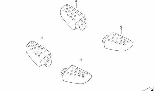 Repose-pieds arrière droit mat en magnésium OEM 46717728872 pour motos BMW K1600GT, K1600GTL. BMW Motorrad d'origine.