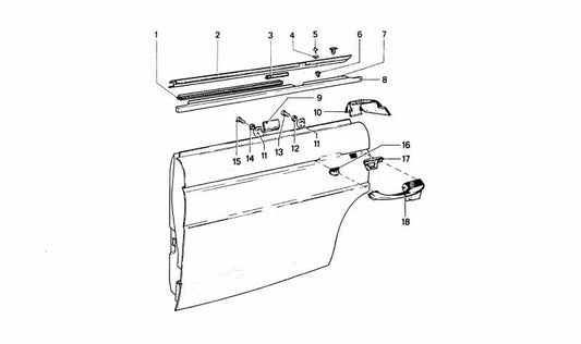 Moulage latéral gauche OEM 51226654224 pour BMW (modèles compatibles: E46). BMW d'origine