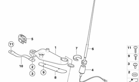 Arandela elástica antena radio OEM 65217693278 para BMW Motorrad R1200 CL (K30) 2001-2004. Original BMW Motorrad.