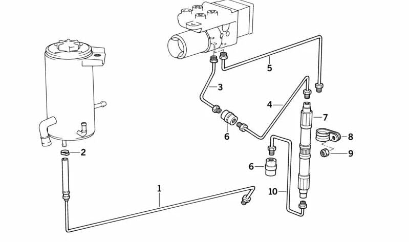 Tubo de retorno hidráulico OEM 37131138175 para BMW Serie 7 E32 750i, 750iL. Compatible con versiones con motor M70 y cambio automático. Original BMW.