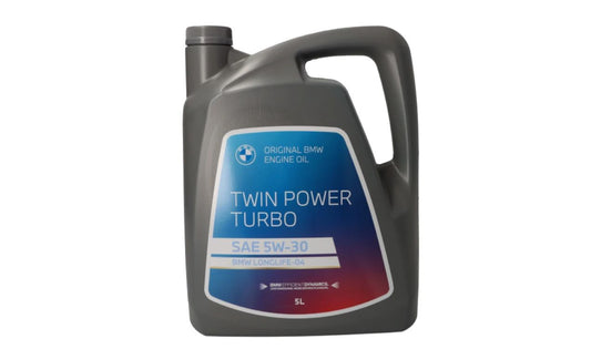 Óleo de motor BMW TwinPower Turbo 5W-30 LL-04 OEM 83215B65F02 para BMW F02, F10, F20, F30, G20, E46, X1, X3, X5, X6, Série 1-7 e mais. BMW original. Adequado para motores a gasolina e diesel com regulamentos LL-04.
