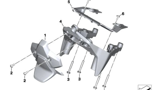Soporte revestimiento frontal OEM 46638403875 para motos BMW F900R (K83), F900R A2 (K83)... y más. Original BMW Motorrad.