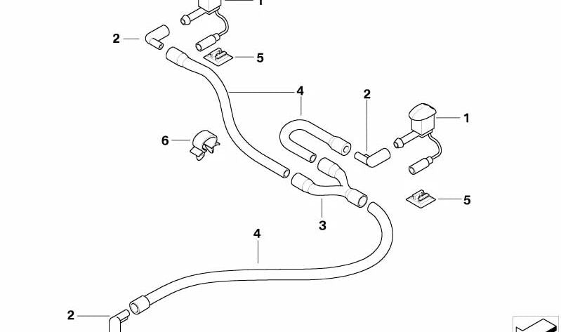 Conector de distribuidor OEM 84337007222 para BMW E63, E63N, E64, E64N. Parabrise Washing System peça. BMW original.