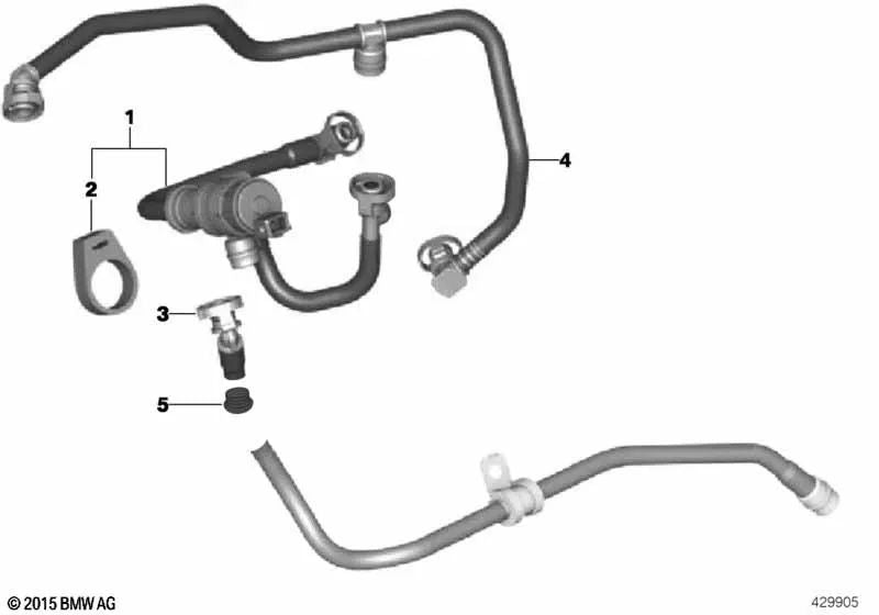 Wirbelpumpe mit Rohren für BMW F20, F21, F22, F23, F87, F30, F31, F34, F32, F33, F36 (OEM 13907604938). Original BMW.