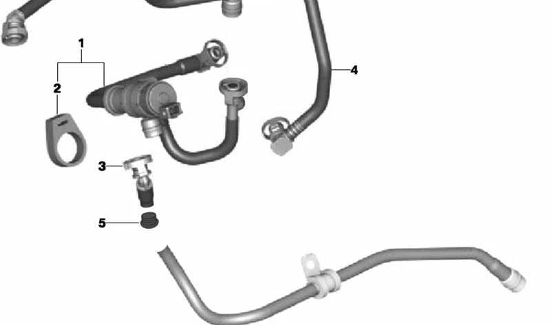 Vanne de ventilation du réservoir avec tube OEM 13907636154 pour BMW F20 M135i (tous les modèles compatibles: 1B71, 1B72, 1B81, 1B82, 1V11, 1V12, 1V21, 1V22, 1B01, 1V41). BMW d'origine.