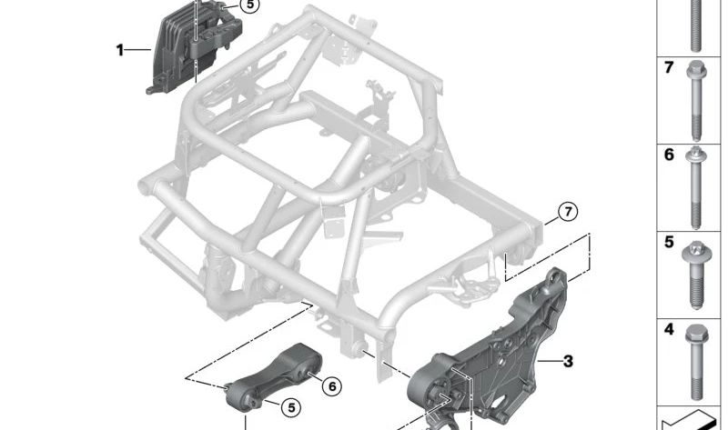 Soporte pendular OEM 22116885784 para MINI F56, F54, F57, F60, incluyendo Cooper SE y Cooper ALL4. Original MINI.