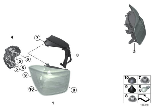 Portabombillas luz trasera derecha OEM 63217315200 para BMW F20, F21. Pieza original BMW.