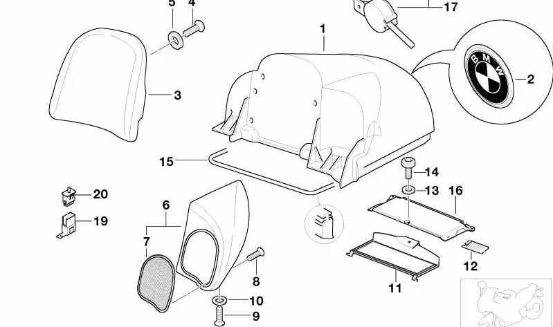 OEM -Speicherfach 52532347026 für BMW Motorrad C 600 Sport, C 650 GT, C 650 Sport. Originaler BMW Motorrad.