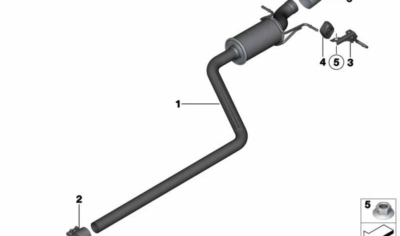 Moldura de escape trasera OEM 18307590303 para MINI R56, R56 LCI, Clubman R55, Cabrio R57 LCI, Coupé R58, Roadster R59... y más. Original MINI.