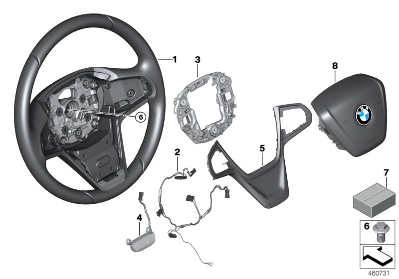 Generador de vibraciones OEM 32306877810 para BMW G05, G30 {X5 50e, 518d, 520d}. Original BMW.