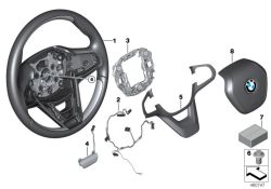 Embellecedor de volante OEM 32306884720 para BMW Serie 7 G11, G12. Original BMW.