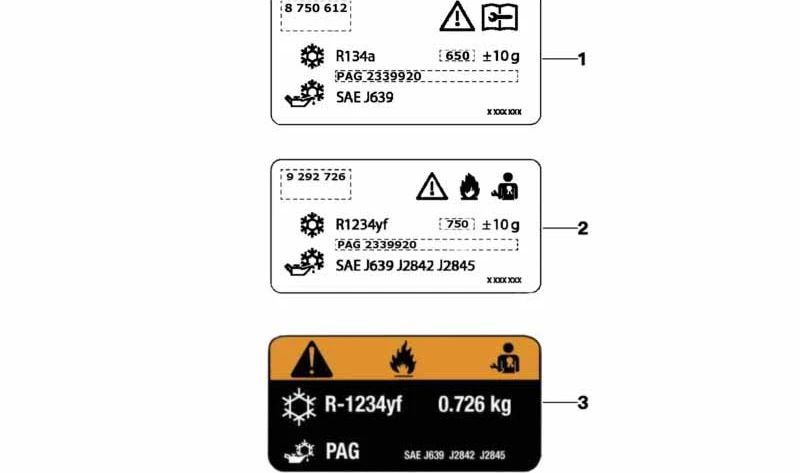 Coolant Warning Label for BMW 5 Series F07, F10, F11, F18, 6 Series F06, F12, F13, 7 Series F01, F02 (OEM 71239384628). Original BMW