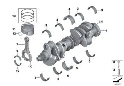 Casquillo de cojinete con guía violeta OEM 11217933647 para BMW Serie 5 G30, G31, Serie 7 G11, G12, Serie 8 G14, G15, G16, X5 G05, X6 G06, X7 G07... y más. Original BMW.