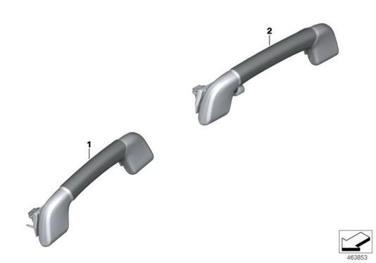 Vorderer Haltegriff in OYSTER-Farbe OEM 51167499074 für BMW F20, F30, F80 M3, F10, F11, G11, X5 F15... und mehr. Original BMW.