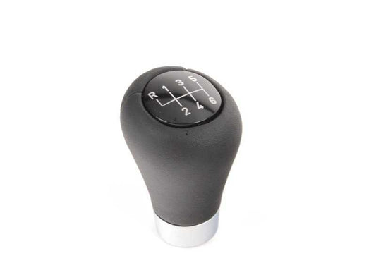 Pomo de cambio de cuero 6 marchas OEM 25117839528 para BMW E60, E61, F25, F26. Original BMW.