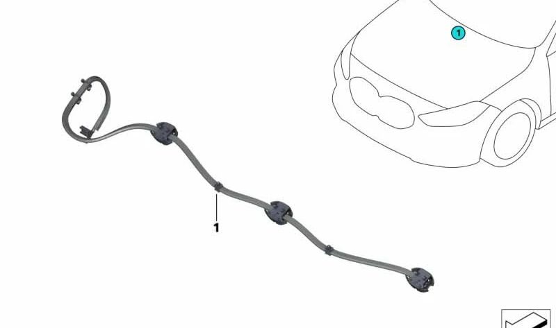 Cadena de difusores para limpiaparabrisas OEM 61667453968 para BMW F40, F44. Original BMW.