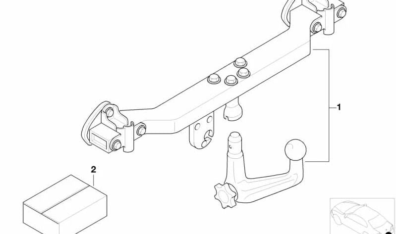 Enganche de remolque desmontable OEM 71606767770 para BMW E46. Original BMW.