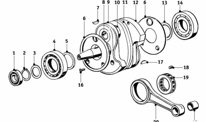 OEM -Kurbelwellen -Gummiunterstützung 11240017150 für BMW E31, E32, E34, E38, E39, E52, E53. Original BMW.