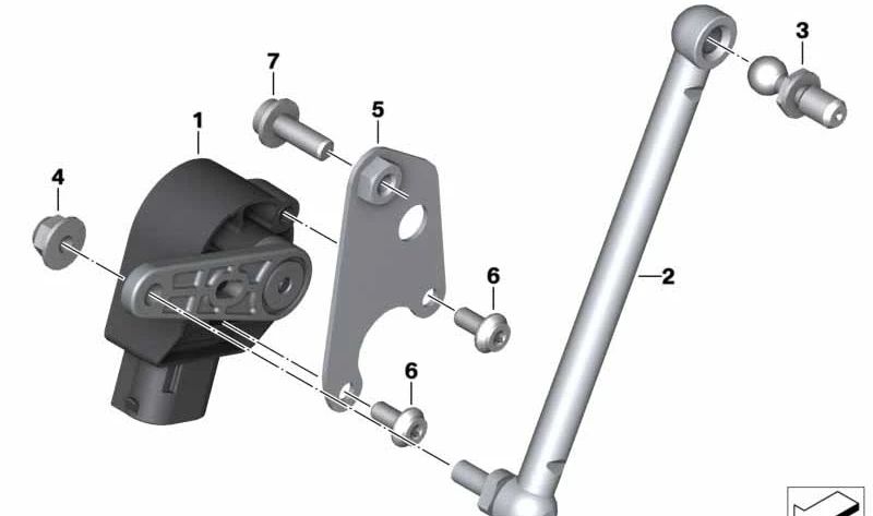 Soporte sensor regulación alcance de faros OEM 63127713615 para motos BMW K1600 GT, GTL, GTL Exclusive, Bagger. Original BMW Motorrad.