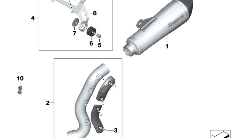 Tubo de conexión largo OEM 77111542042 para BMW Motorrad R nineT (RK21), R nineT Pure (RK22), R nineT Scrambler (RK23) y R nineT Urban G/S (RK33). Original BMW Motorrad.