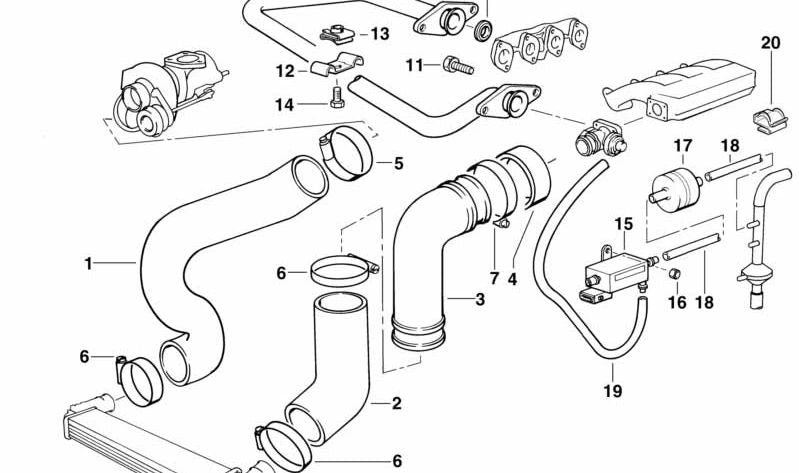 Pressure pipe for BMW E36 (OEM 11612245859). Original BMW