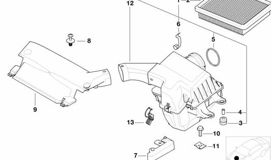OEM Air Admission Silencer 13717503496 pour la série BMW 3 E46. BMW d'origine.