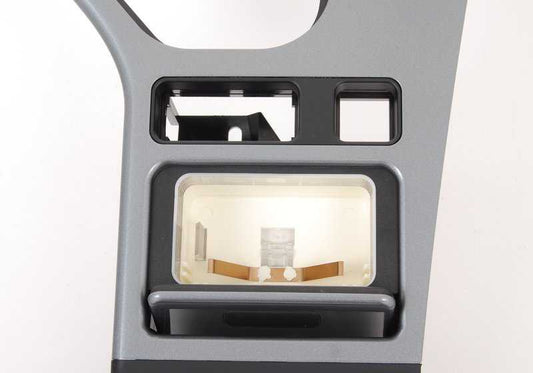 Inserto consola central OEM 51168256299 para BMW E39. Original BMW.