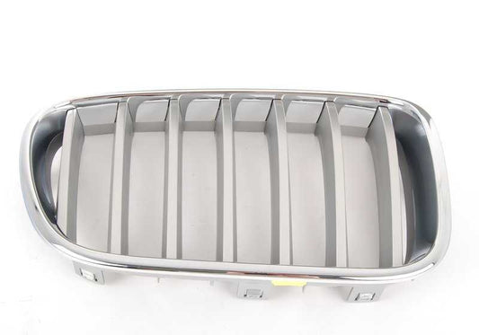 Rejilla decorativa delantera derecha en color titanio OEM 51117237422 para BMW X3 F25 (hasta 04/2014). Original BMW.