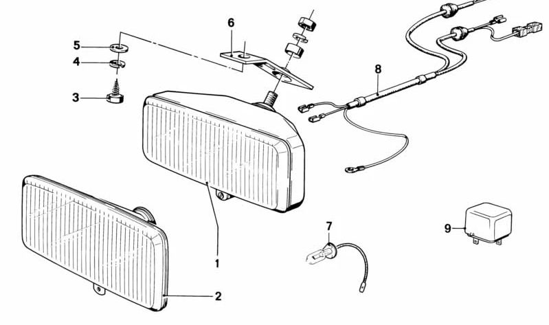 Soutien agricole Antiiebla OEM 63171363700 pour BMW E23 {728, 728i, 730, 732i, 733i}. Pièce BMW originale. Idéal pour régler correctement le phare pliant avant.