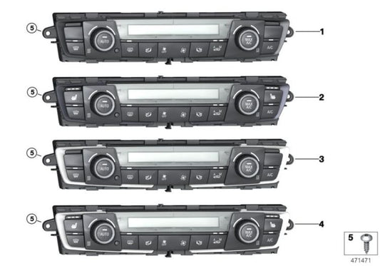 Pannello di controllo automatico del condizionamento dell'aria per BMW F20, F21, F22, F30, F31, F34, F35, F32 (OEM 64119287340). BMW originale.