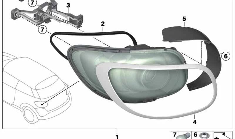 Piloto trasero izquierdo OEM 63219812871 para MINI R61 (Paceman) y R60 (Countryman). Original MINI.