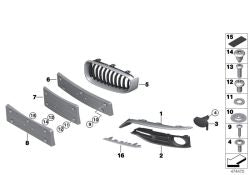 Right trim bar for BMW 3 Series F34, F34N (OEM 51117294896). Original BMW