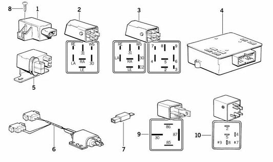 Emergency light switch OEM 61361388545 for BMW E36, E34, E32, E31. Compatible with several models of series 3, 5, 7 and 8. Original spare BMW.