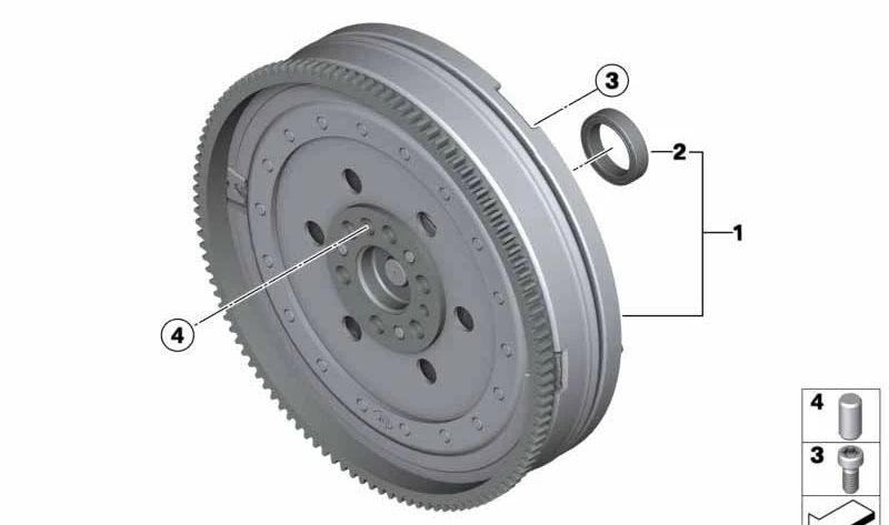 Tornillo ISA M9X1,25X25 OEM 11228648147 para MINI R56, R55, R57, Countryman R60... y más. Original MINI.