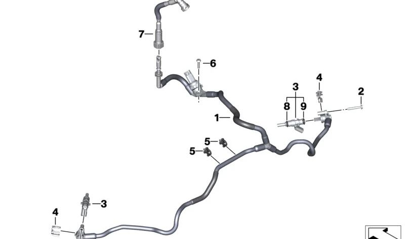 Distribuidor de combustible con sensor de presión diferencial OEM 13538413335 para motos BMW R 18, R 18 Classic, R 18 Roctane, R 18 B, R 18 Transcontinental. Original BMW Motorrad.