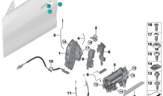 Cubierta maneta exterior puerta derecha imprimada OEM 51215A69052 para BMW X5 G05 y X6 G06. Original BMW.