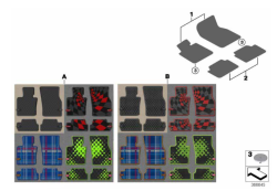 Juego de alfombrillas delanteras todo tiempo Essential Black OEM 51475B50A81 para MINI F56, F55, F57, F66, F65, Cabrio F67... y más. Original MINI.