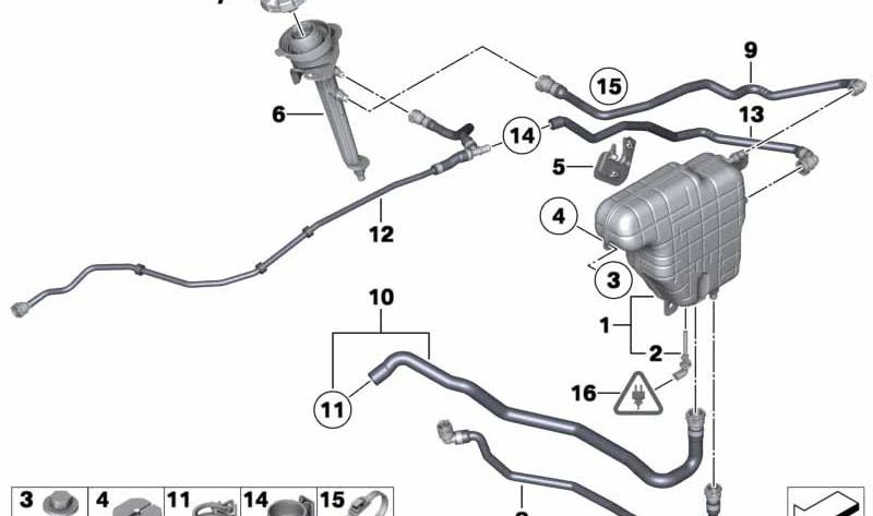 Tubo de enchimento OEM 17137647275 para BMW F01, F02 (760i, 760LI) com motor N74. Compatível com os modelos feitos entre 2009 e 2015. BMW original.