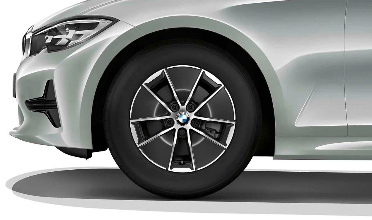 Piene in lega in stile turbina 773 16 "ORbit grigio OEM 36116883515 per BMW G20 e G21 (316D, 318D). BMW originale.