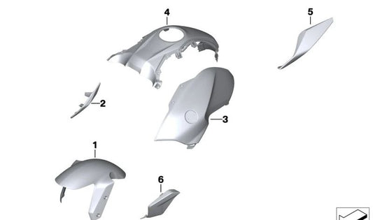 Schwarzer linker Flügel OEM 46631542171 für BMW R 1250 RT Motorcycles, R 1250 R, R 1250 Rs und mehr. Originaler BMW Motorrad.
